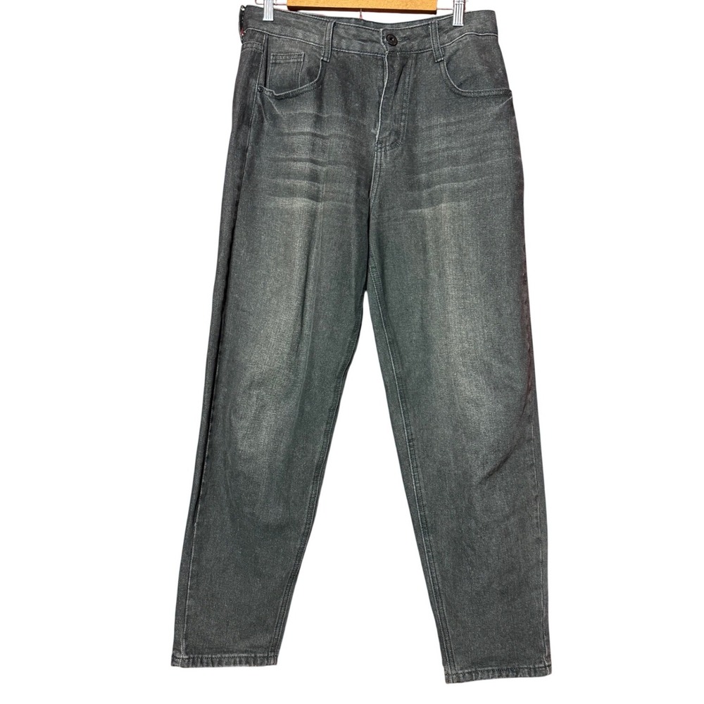 Blue Savvy Jeans Women Size 5/27 Black Faded Tapered High Rise BY8807-WB-WF